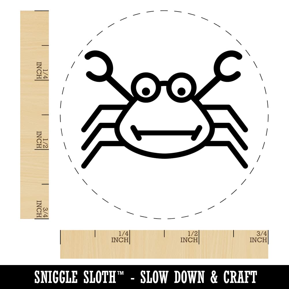 Silly Crab Self-Inking Rubber Stamp - 3/4 Inch Small Stamp with Blue Ink for Crafting, Planners, Journals & DIY Projects - Perfect for Scrapbooking, Card Making & Office Use