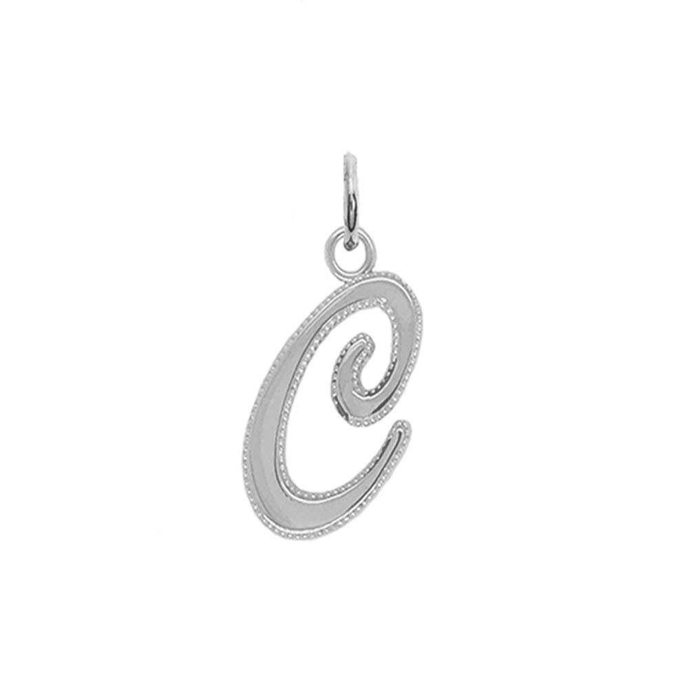 14K White Gold A-Z Initial Pendant Necklace - Personalized Cursive Letter Charm for Women - Elegant Birthday & Anniversary Jewelry Gift - Handcrafted in USA - Perfect for Everyday Wear, Special Occasions & Meaningful Gifting