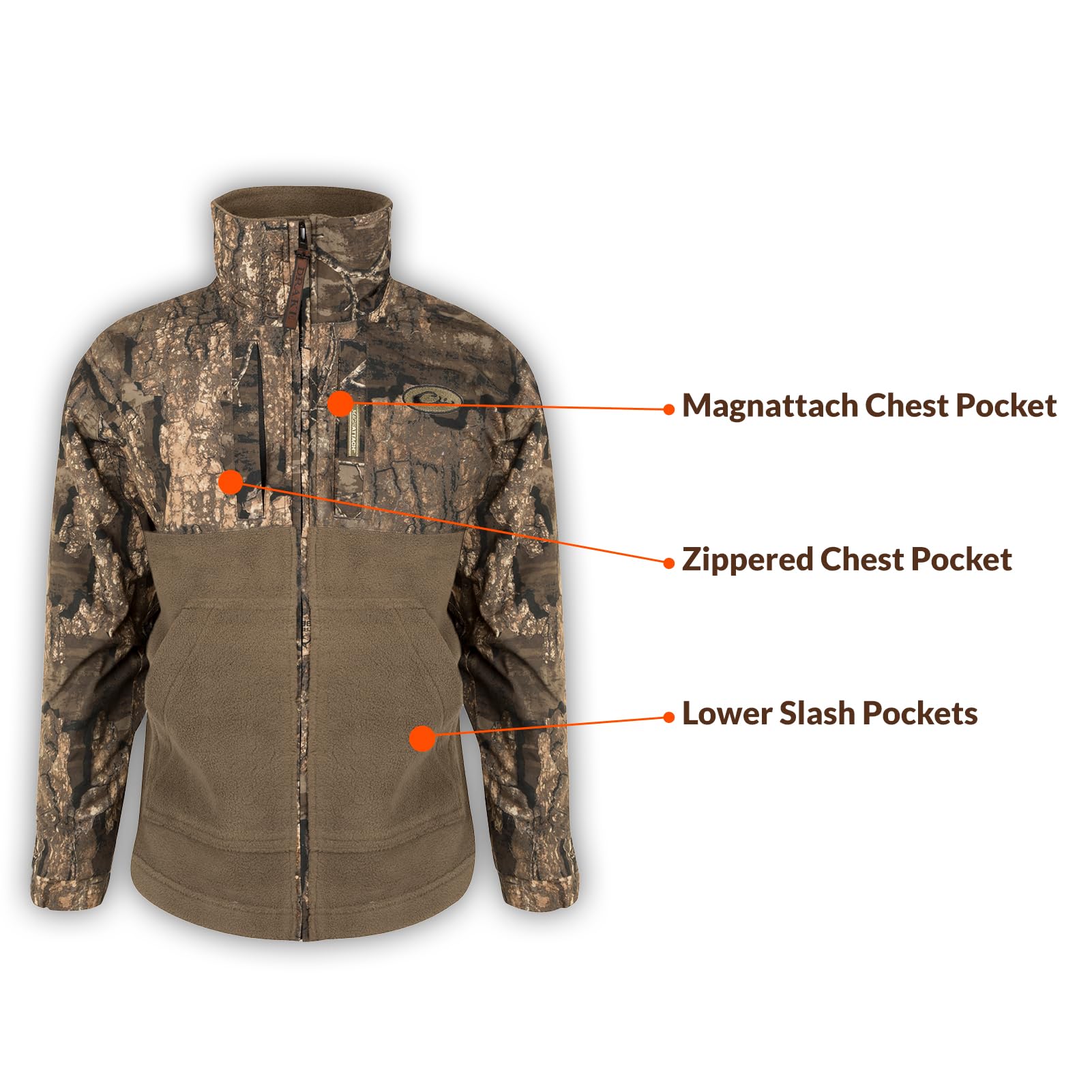 Drake MST Youth Eqwader Full Zip Jacket - Waterproof & Windproof Outdoor Hunting Jacket for Kids - Perfect for Camping, Hiking, and Cold Weather Adventures