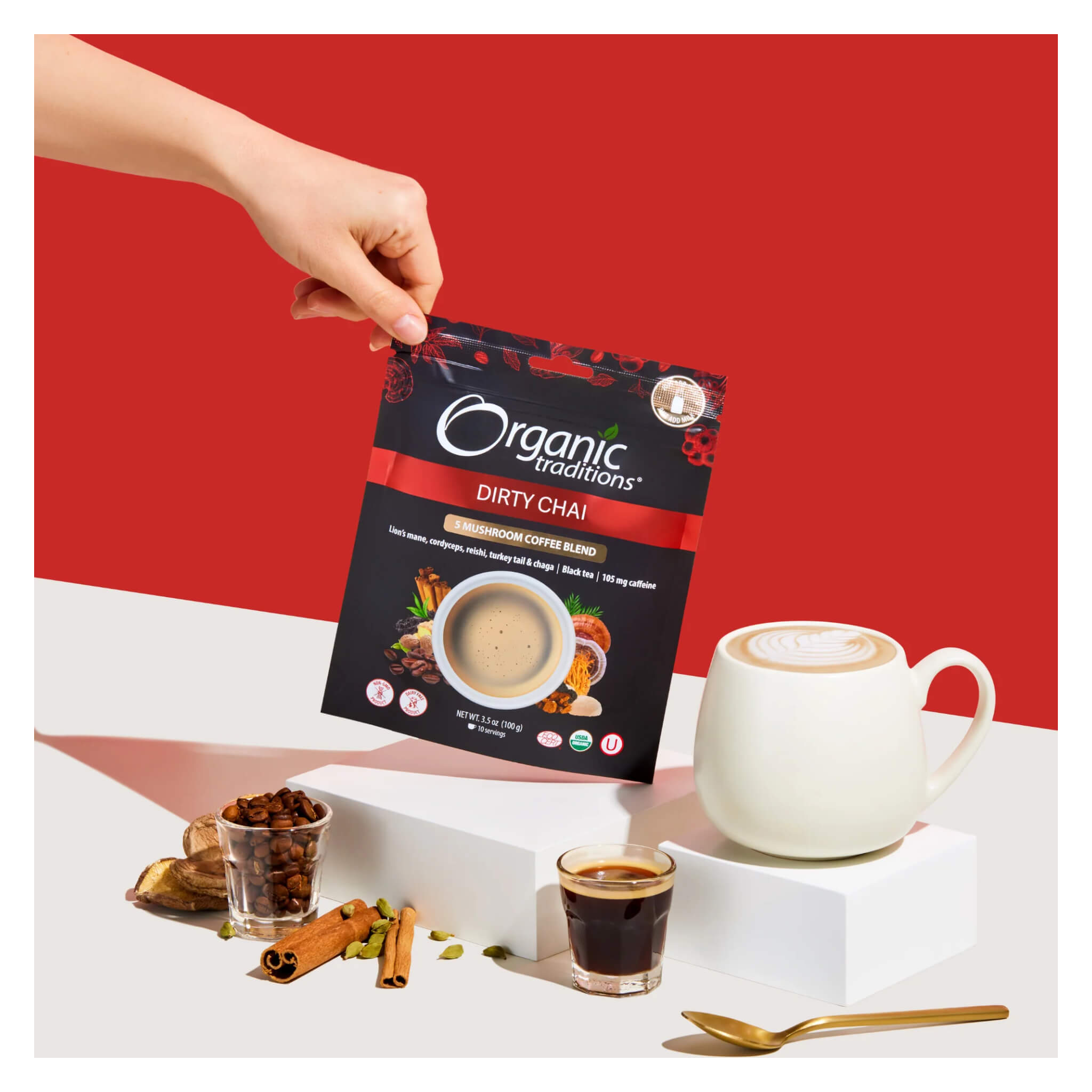 Dirty Chai Tea Latte Mix - Premium Spiced Chai with Espresso for Coffee Lovers | Perfect for Home Brewing, Office Break or Cozy Cafe Moments