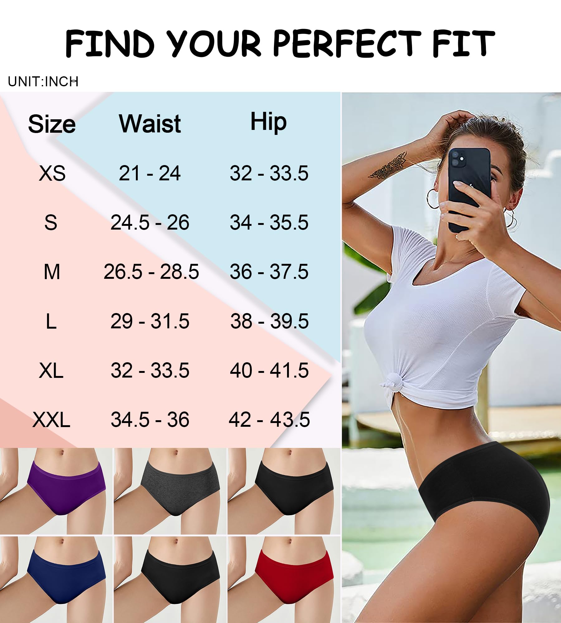 UMMISS Women's No Show Underwear - Cotton Low Rise Breathable Seamless Briefs, Hipster Panties for Everyday Comfort (Regular & Plus Size) | Perfect for Yoga, Workouts & Daily Wear