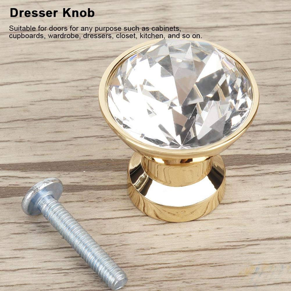 Vintage Crystal Cabinet Knobs - 4Pcs 30mm Single Hole Dresser Pull Handles for Cupboard, KTV Desk, Drawers, Closet & Kitchen (Retro Design, Style #2) - Perfect for Home Renovation & Furniture Upgrade