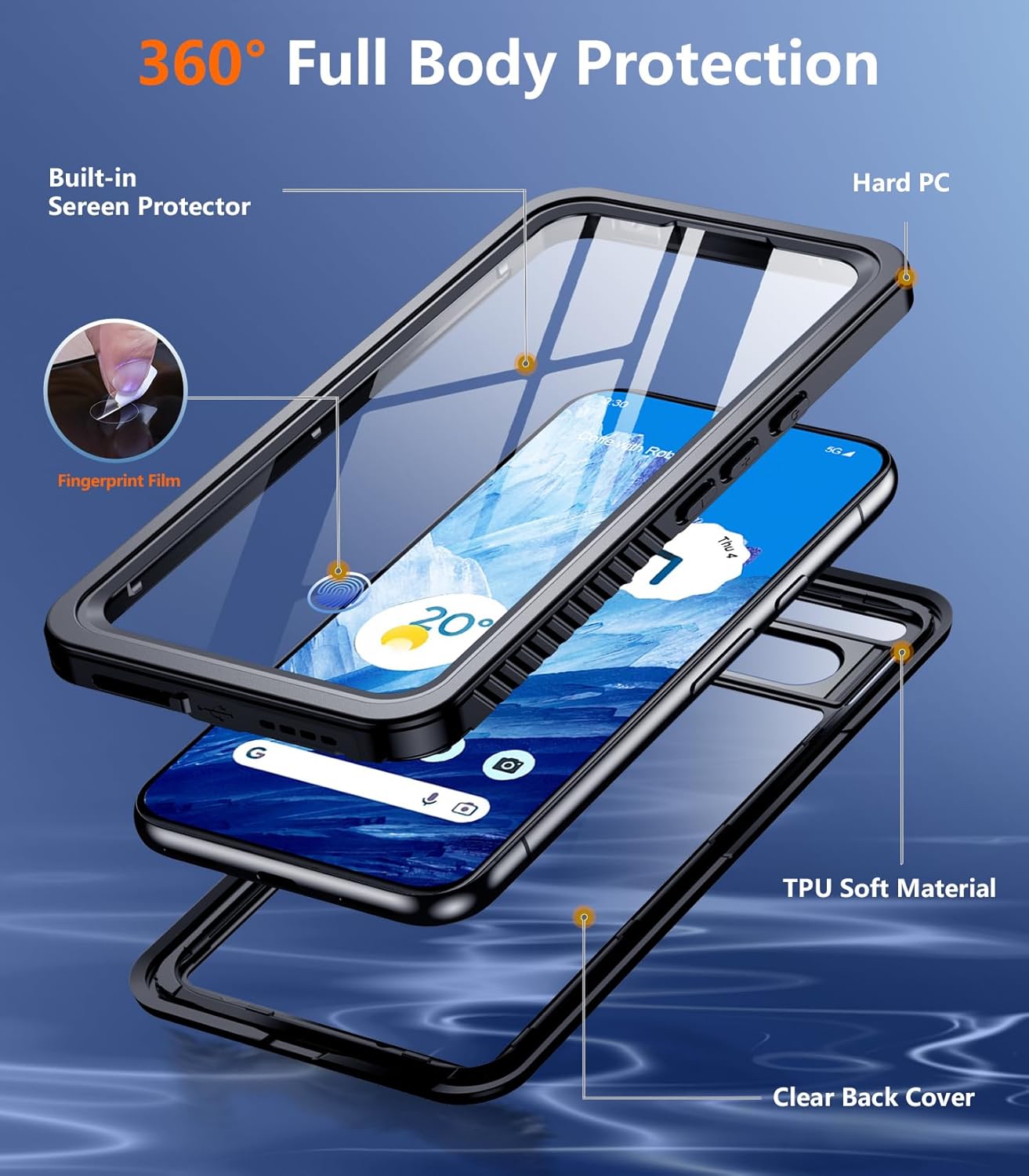 Google Pixel 8 Shockproof & Waterproof Phone Case - Rugged Protective Cover for Drops, Dust & Rain - Perfect for Outdoor Adventures, Travel & Daily Use
