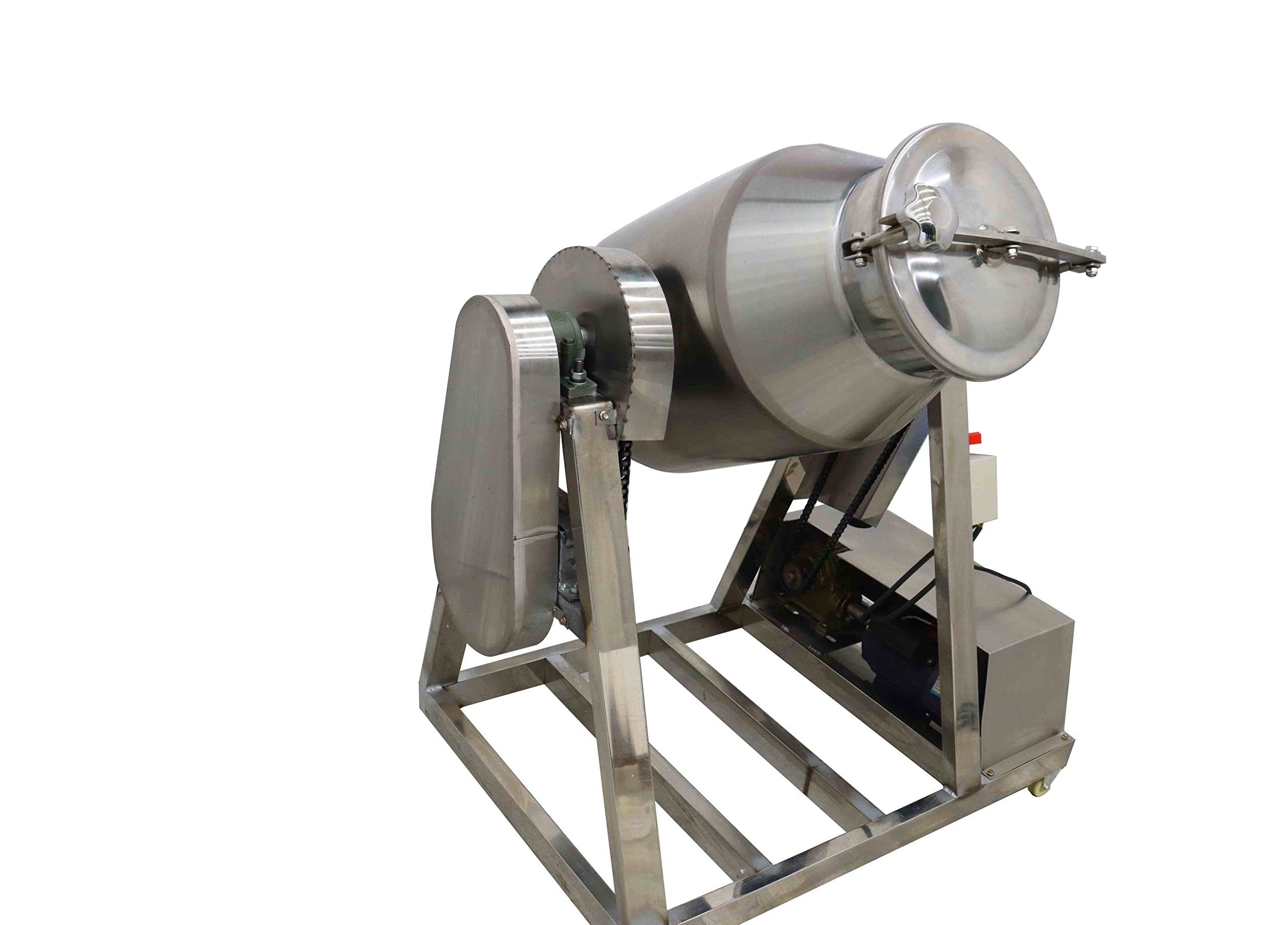 INTSUPERMAI 100L Stainless Steel Dry Powder Mixer - 110V Industrial Blender for Metal, Food, Abrasive Materials | Perfect for Metallurgy, Pharmaceuticals & Bulk Powder Mixing