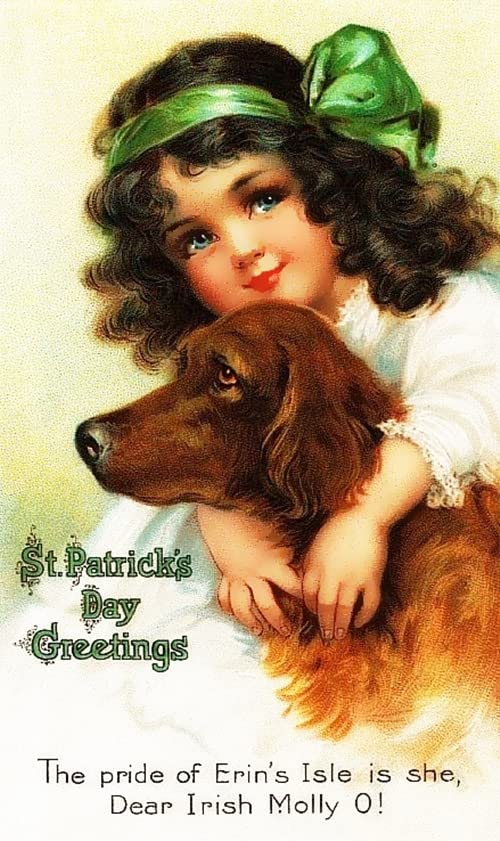Vintage St. Patrick's Day Greeting Cards Set of 6 with Glitter Accents - Irish Shamrock Design for Holiday Wishes, Party Invitations & Home Decor