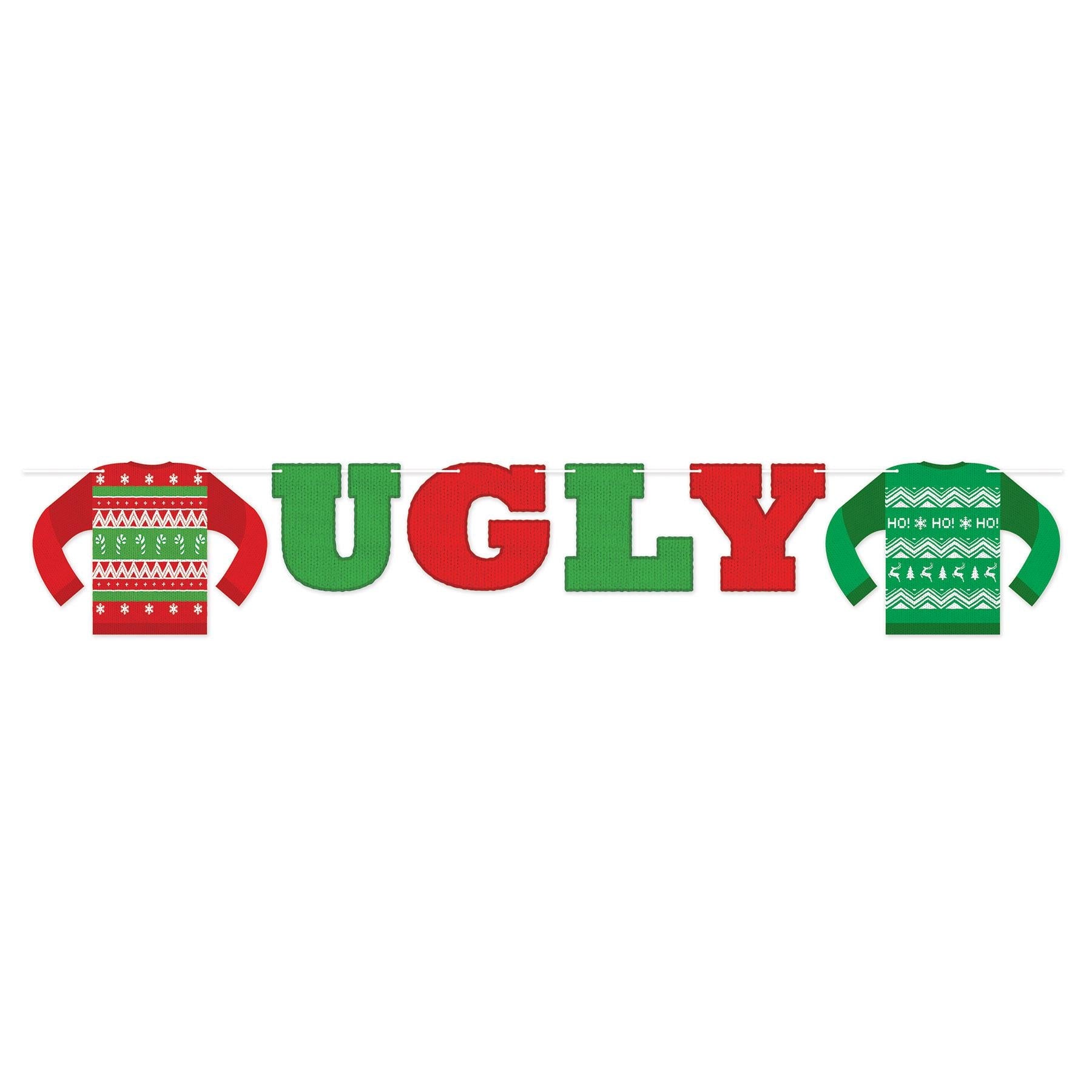 12 Pack Beistle Christmas Ugly Sweater Streamers - Festive Holiday Party Decorations for Xmas Tree, Home & Office Decor