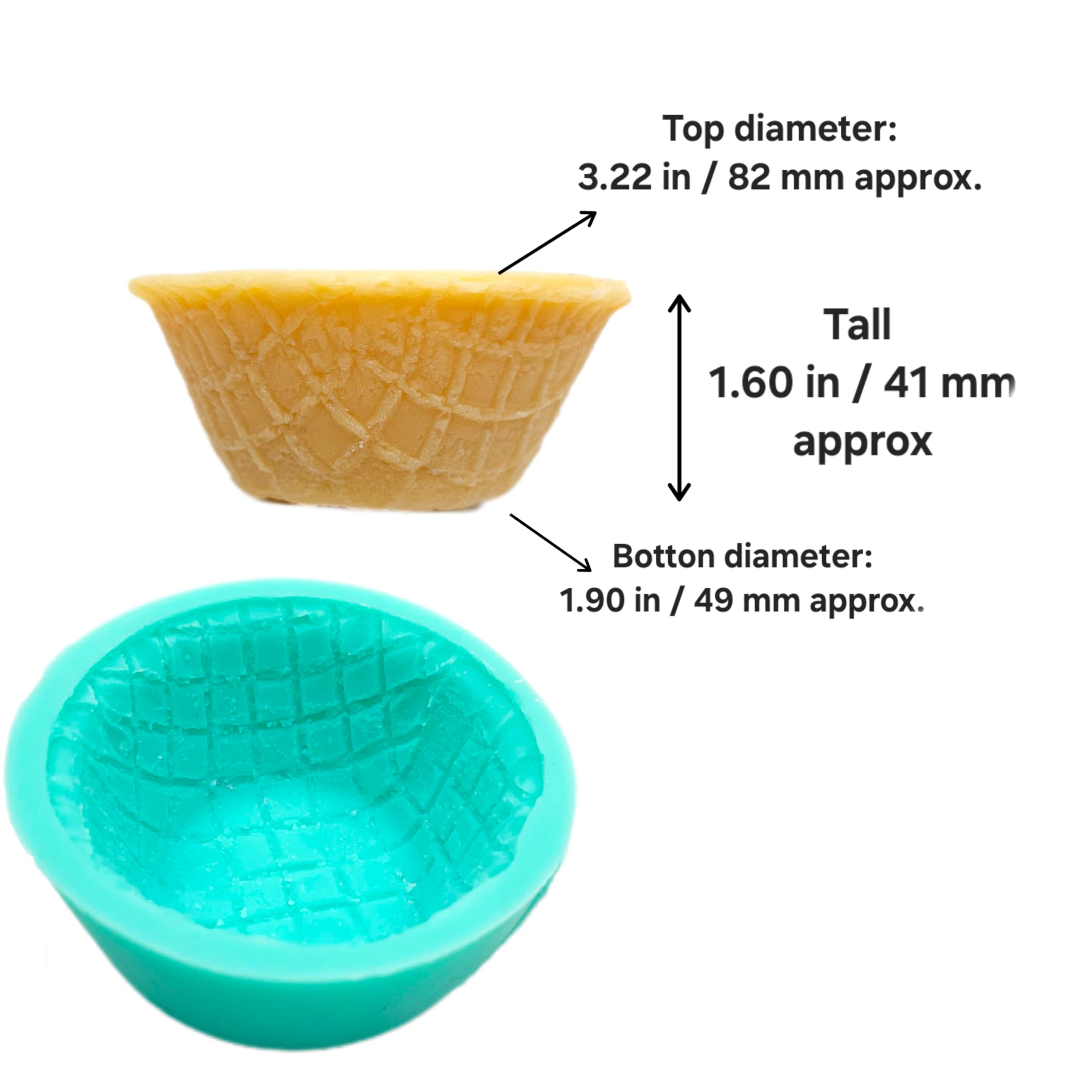 Waffle Bowl Cone Mold - Silicone Ice Cream Cone & Cookie Maker for Baking, Soap, Candle, Wax & Resin Crafts | Perfect for DIY Desserts, Party Treats & Handmade Gifts