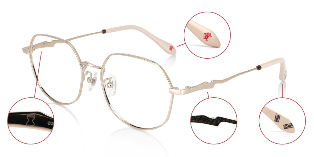 JINS x NARUTO GAARA Model Gold Sunglasses - Anime Inspired Fashion Eyewear for Cosplay, Collectors & Naruto Fans | Perfect for Conventions, Gifts & Everyday Wear