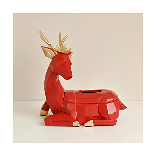 KTNG Resin Deer Tissue Box Cover - Handcrafted Animal Sculpture for Home & Office Decor - Perfect for Dining Table, Living Room, and Desk Organization