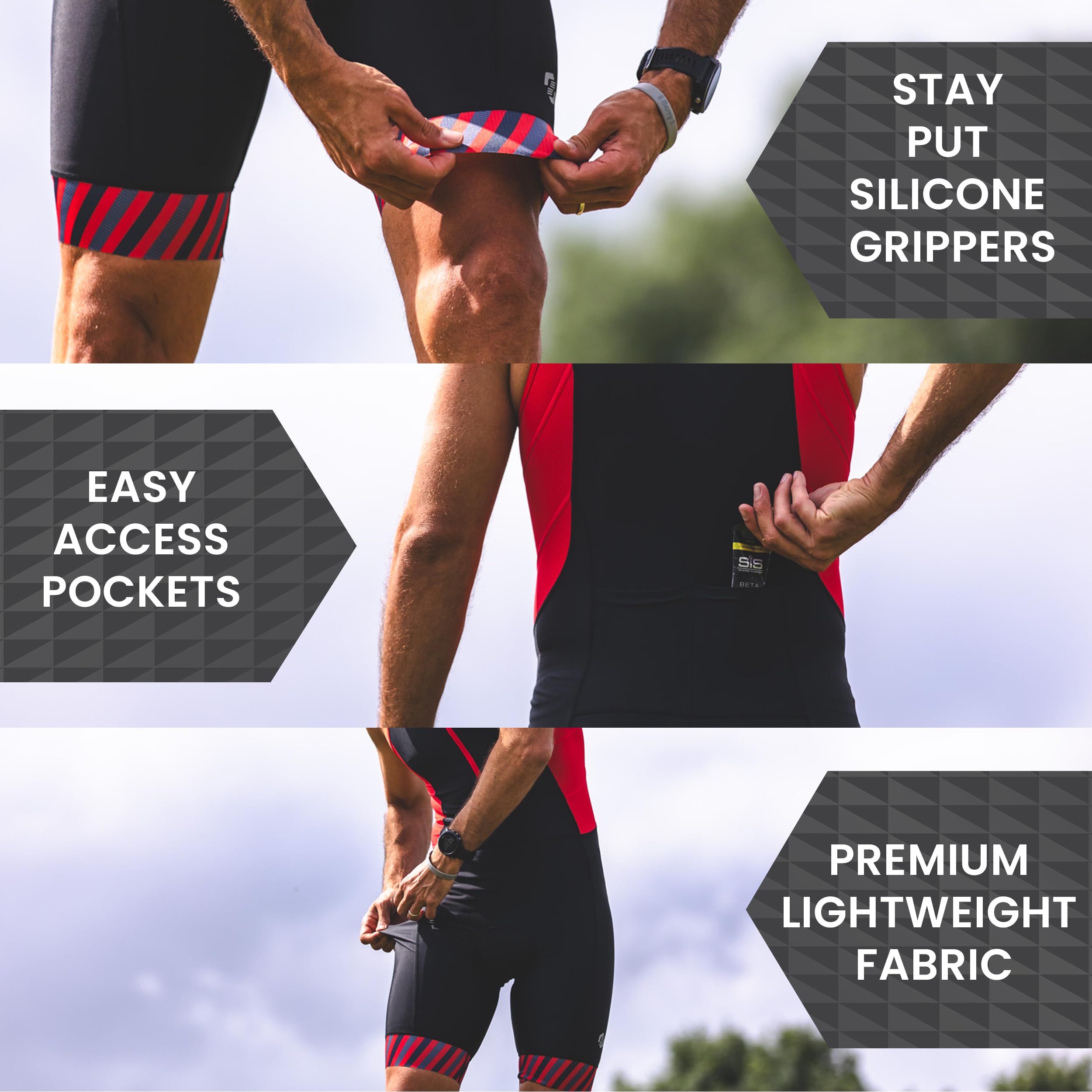 High-Performance Men's Triathlon Suit - Breathable Sleeveless Trisuit with 2 Storage Pockets for Cycling, Running & Swimming - Lightweight & Durable for Ironman & Sprint Races