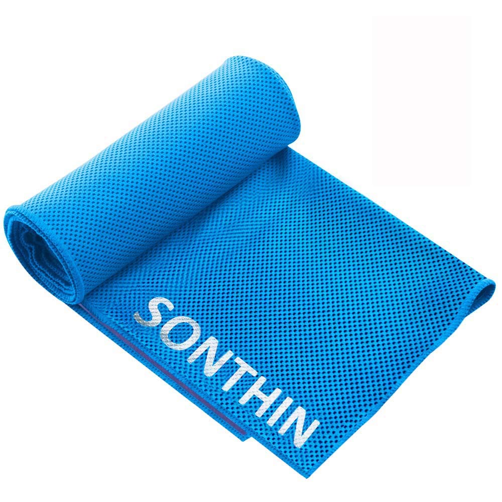 SONTHIN Quick Dry Sports Towel - Lightweight & Absorbent for Golf, Yoga, Camping, Travel, Gym & Workout - Perfect for Active Lifestyles & Outdoor Adventures (Blue)