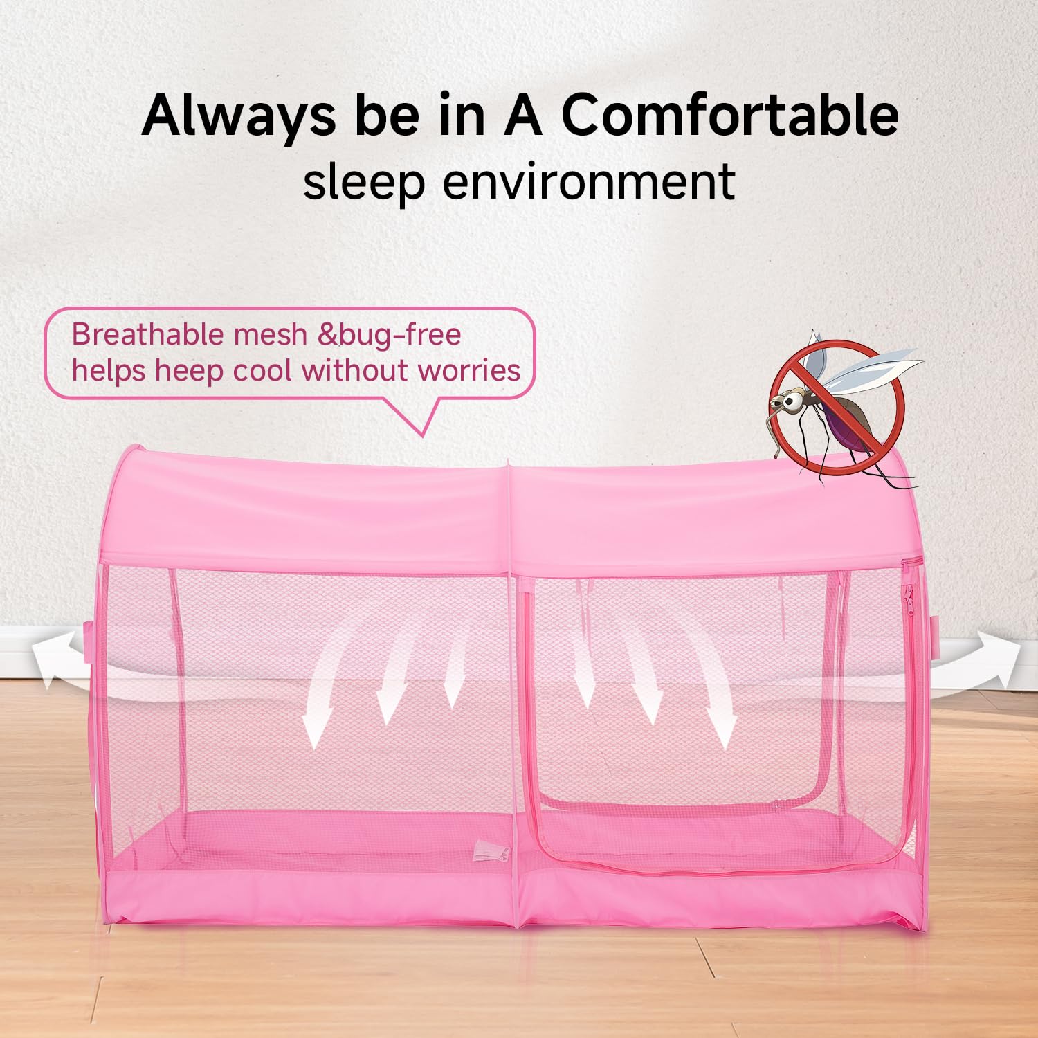Dream Tents Bed Canopy Shelter - Pop Up Indoor Privacy Cabin for Kids & Adults - Warm & Breathable Twin Size Bed Tent (Mattress Not Included) | Perfect for Camping, Sleepovers & Cozy Bedroom Retreats