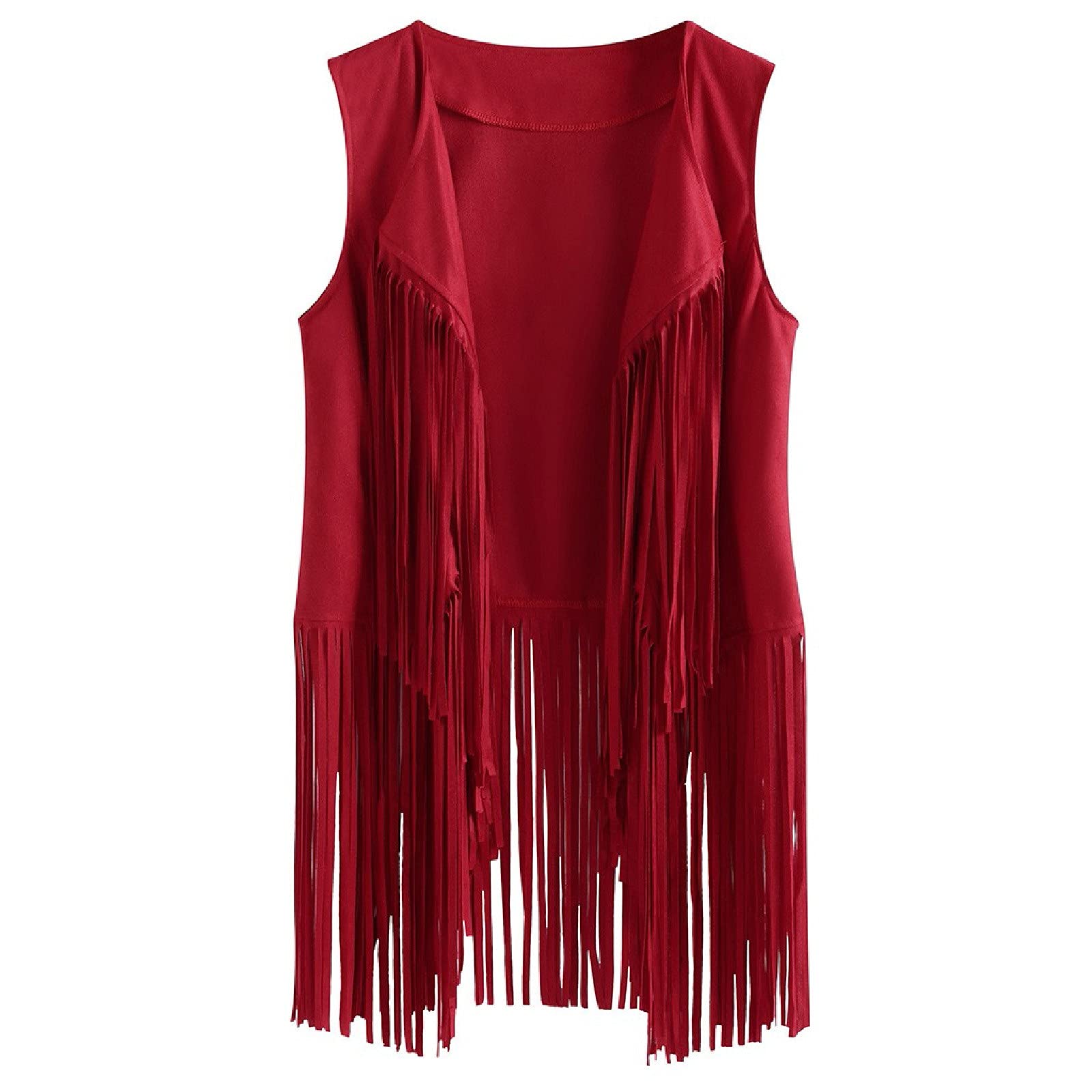 Women's Suede Leather Fringed Vest Coat - Trendy Sleeveless Cardigan for Autumn Winter Fashion | Perfect for Layering, Office Wear & Casual Outfits