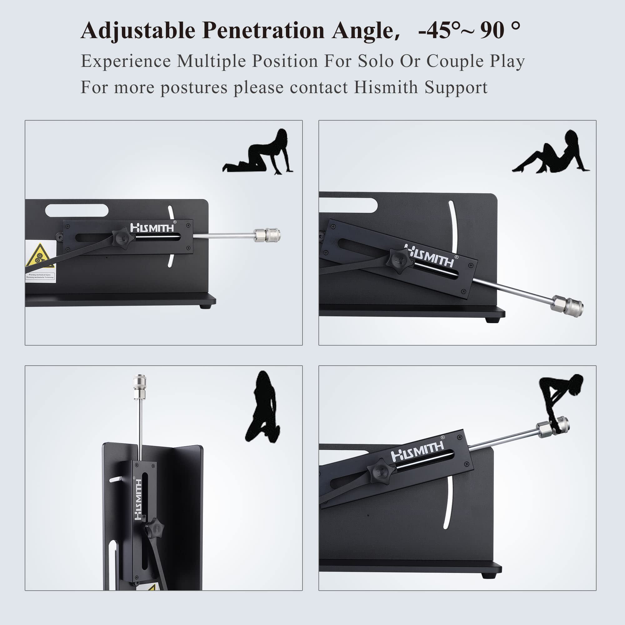 Premium Hismith Table Top 2.0 Max Sex Machine - Powerful 100W Adult Toy with KlicLok System, APP/Remote/Wireless 3-in-1 Control & Included Dildo - Perfect for Solo Play, Couples Fun, and BDSM Exploration