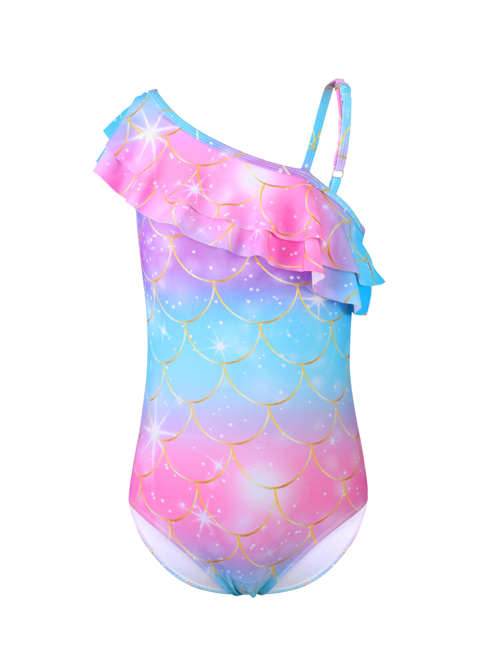 XiaoMoSha Girls One Piece Swimsuit for Toddler - Cute Mermaid Swimwear Bathing Suit for Baby Girls | Perfect for Beach, Pool, Summer Vacation & Water Play