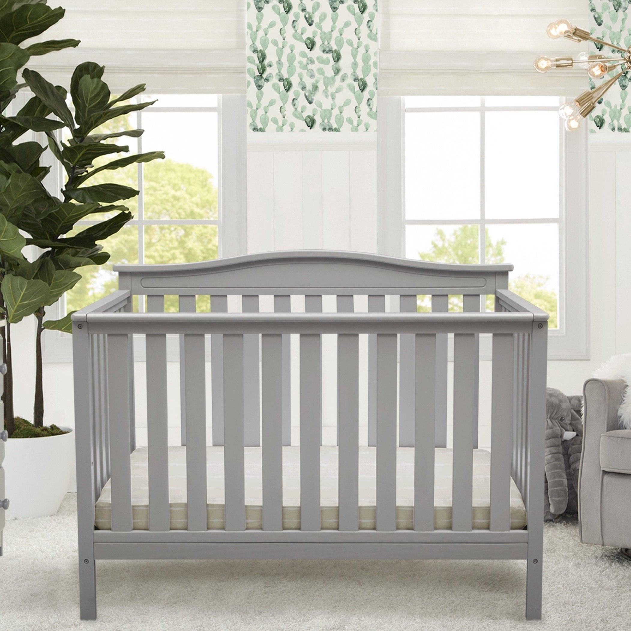 4-in-1 Convertible Baby Crib with Toddler Bed - White Nursery Furniture for Newborn to Kids Room | Perfect for Daycare, Nursery & Bedroom Decor