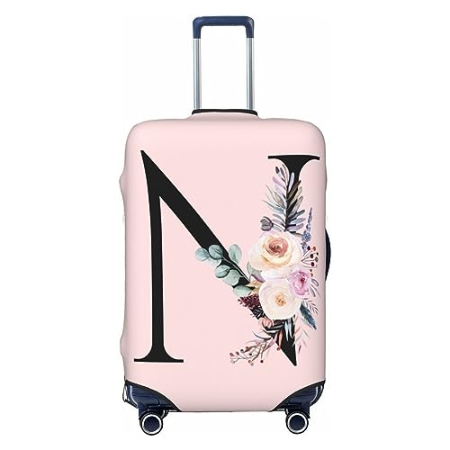 Black Letter N With Boho Floral Flowers Leaves