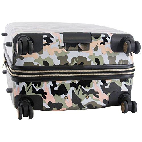 Aimee Kestenberg Women's 28-Inch Camouflage Print Expandable 8-Wheel Spinner Luggage - Lightweight ABS+PC Hardshell Suitcase for Travel, Business Trips & Vacations | Green
