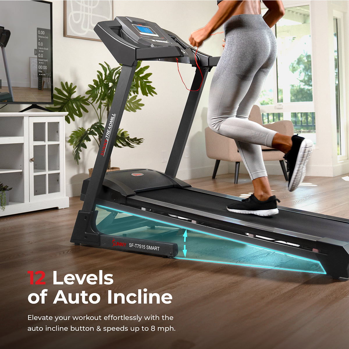 Premium Auto Incline Smart Treadmill - Foldable Electric Running Machine with Bluetooth, 12 Preset Programs - Perfect for Home Gym, Cardio Workout & Small Spaces