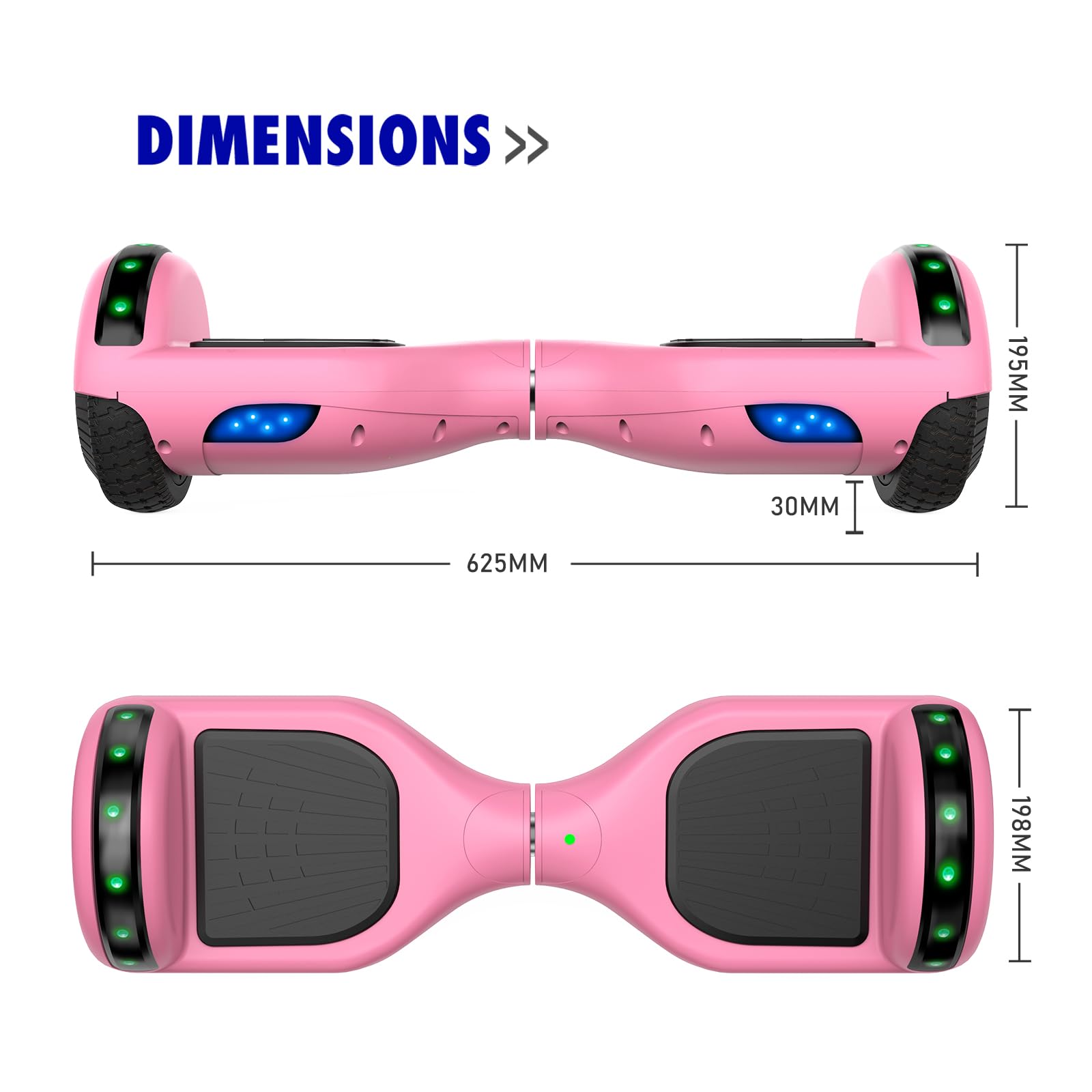 6.5 Inch Self Balancing Scooter with Bluetooth & LED Lights - Hoverboard for Kids Ages 6-12 - Perfect for Indoor/Outdoor Riding, Commuting & Fun Activities