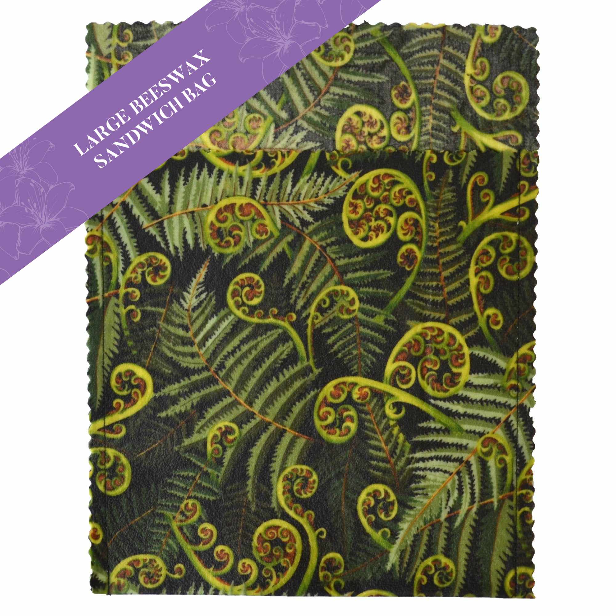 Premium Koru Fronds Large Sandwich Bags - Eco-Friendly Reusable Food Storage for Lunches, Picnics & Meal Prep