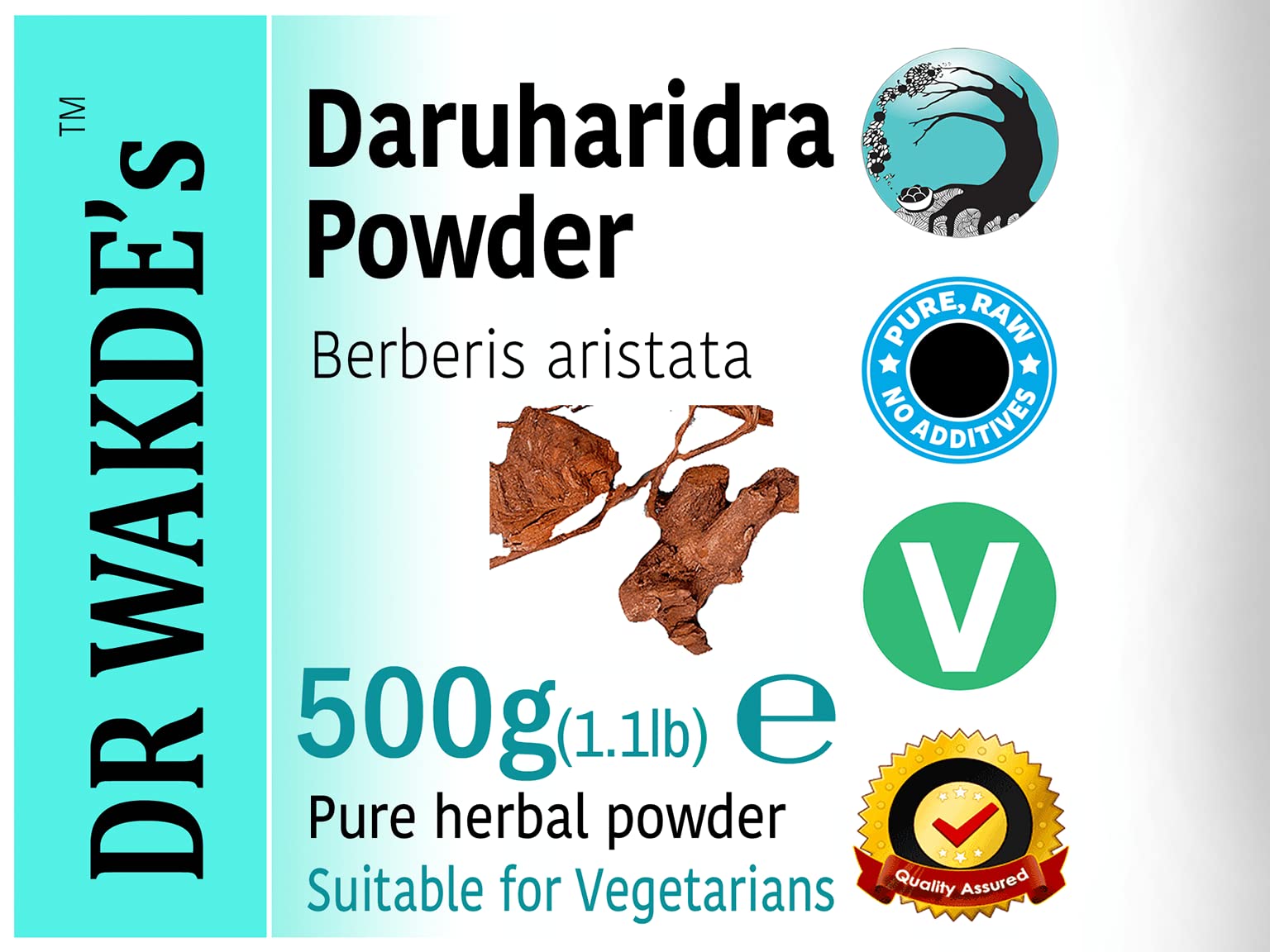 DR WAKDE'S Daruharidra Powder (Berberis aristata) - 500g (1.1lb) | 100% Pure Raw Dried Ayurvedic Herb Powder | Vegan Premium Grade Fine Powder | No Additives or Preservatives | Perfect for Herbal Tea, Skincare & Natural Remedies