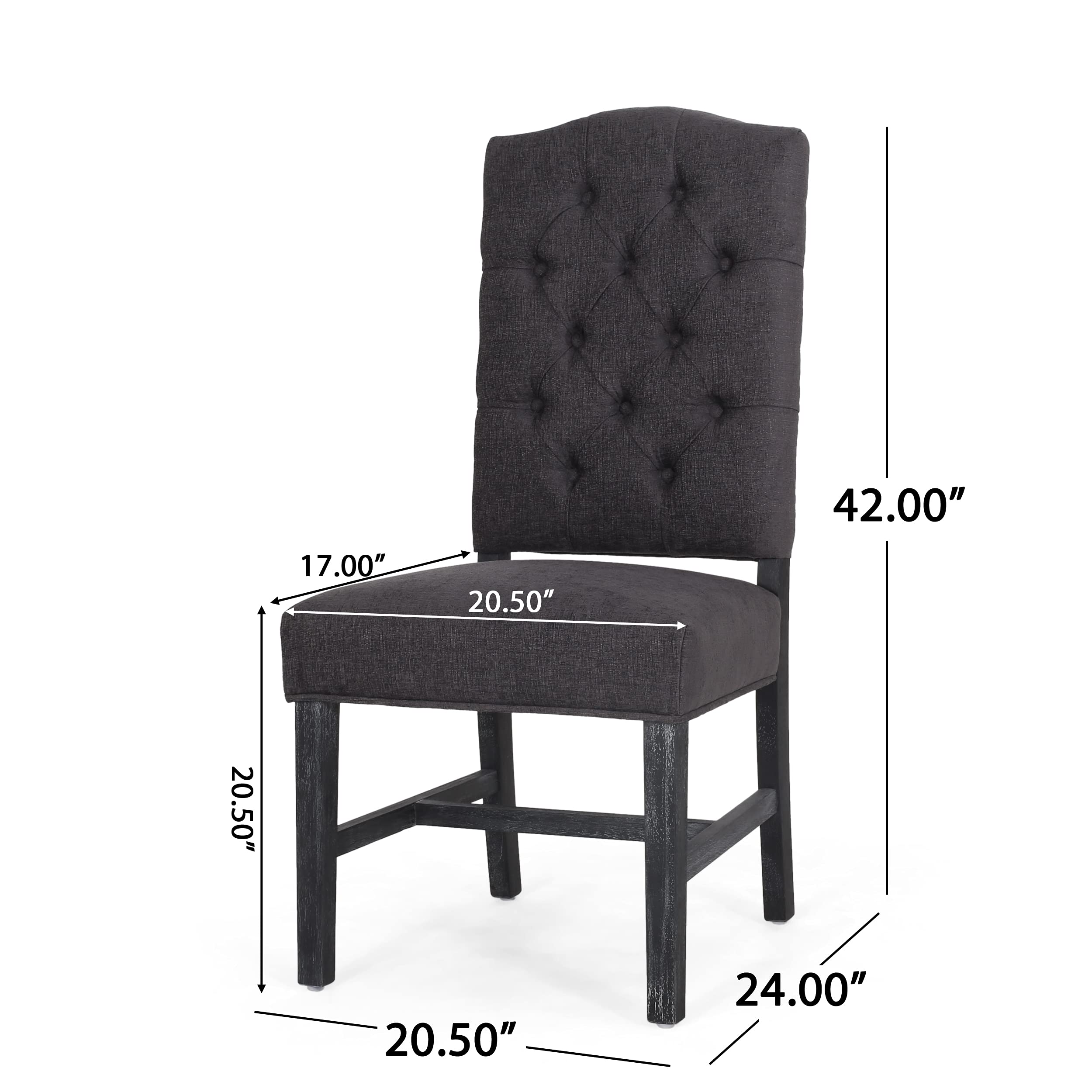 Christopher Knight Home Hyvonen Dining Chair - Modern Gray Upholstered Seat for Kitchen, Dining Room & Office - Comfortable & Stylish Furniture for Home Decor