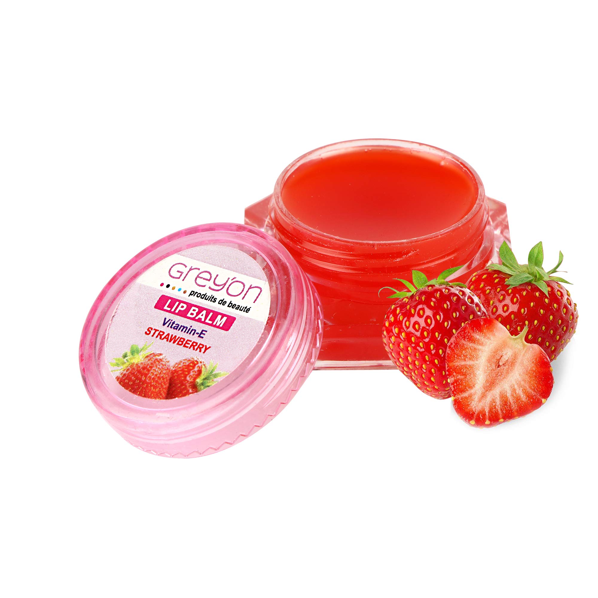 Strawberry Flavored Grey Lip Balm - 5g, Red Tint, Moisturizing & Long-Lasting - Perfect for Dry Lips, Winter Care & On-the-Go Hydration