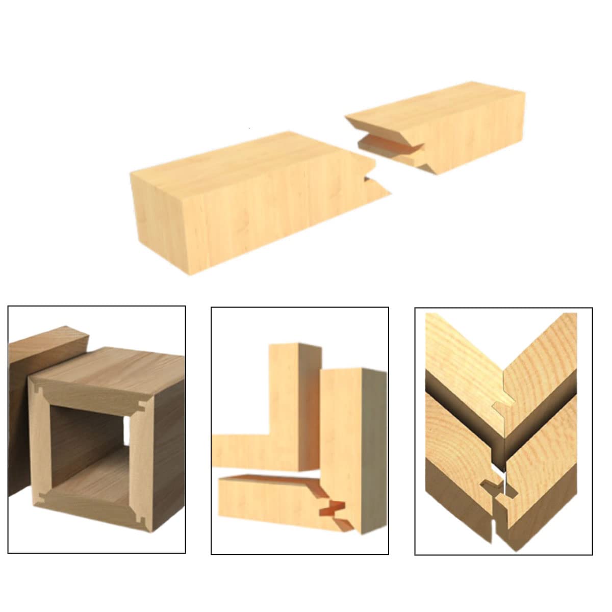 45-Degree Lock Miter Shaper Cutters 4-Wing - 3/4