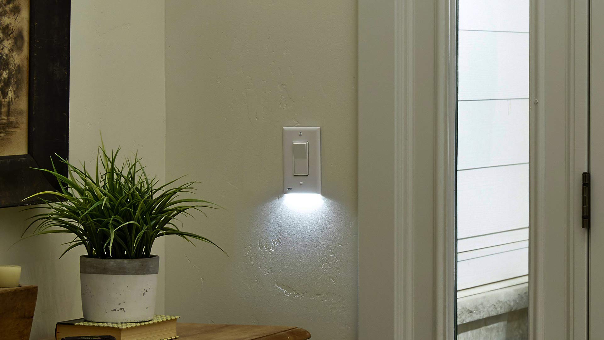 3 Pack SnapPower SwitchLight LED Night Light for Single-Pole Light Switches - White Rocker Switch Plate with Adjustable Brightness & Auto On/Off Sensor - Perfect for Hallways, Bedrooms, Bathrooms & Staircases at Night