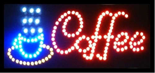 E Onsale LED Neon Light Coffee Cafe Sign With Cup - Custom Business Decor for Coffee Shops, Bars & Restaurants - Perfect for Indoor & Outdoor Advertising, Wall Art & Ambiance Lighting
