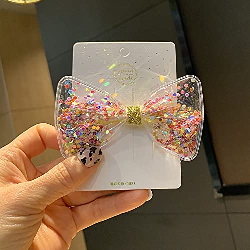 APSAMBR - 2 Pack Cute Princess Hair Claws for Girls, Sparkly Bow Sequins Hair Clips with Cartoon Patterns, Fashion Hair Accessories for Women & Teens - Perfect for Parties, School, and Daily Styling