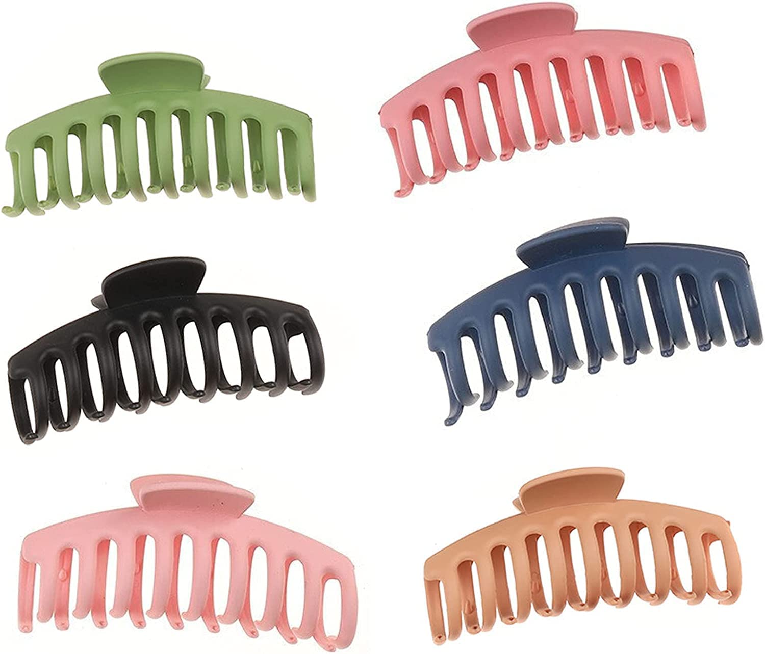 Non-Slip Minta Hair Claw Clips for Thick Hair - 4.3 Inch Large Jaw Clips for Women & Girls (Matte Finish, Assorted Colors) - Perfect for Updos, Ponytails & Everyday Hairstyles