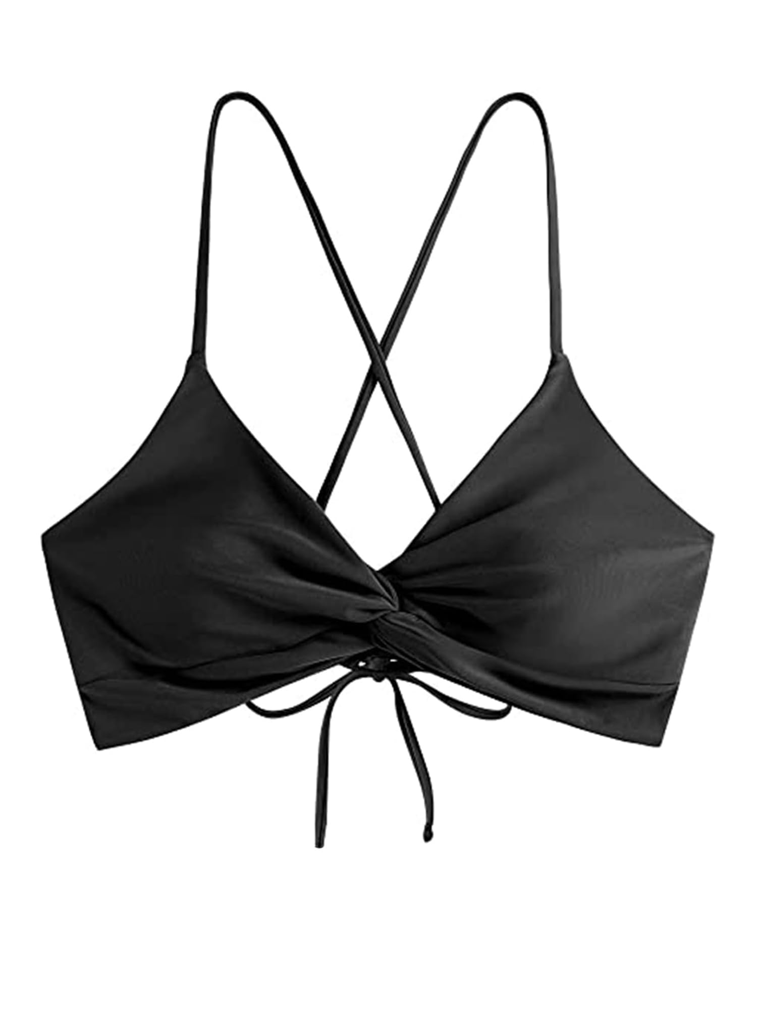 ZAFUL Women's Push Up Bikini Top - Lace Up Padded Swimwear for Beach