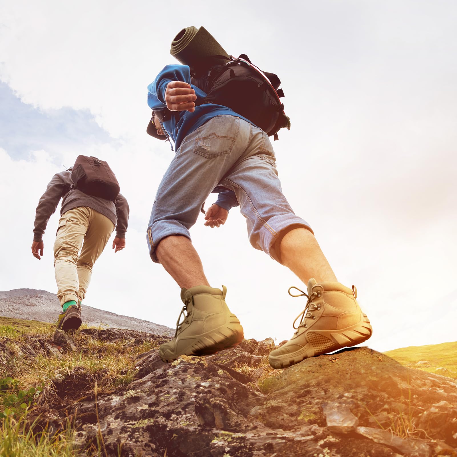 FREE SOLDIER Men's Waterproof Hiking Boots - Tactical Military Work Boots for Outdoor Camping, Hunting & Hiking - Lightweight & Durable for All Terrain Adventures