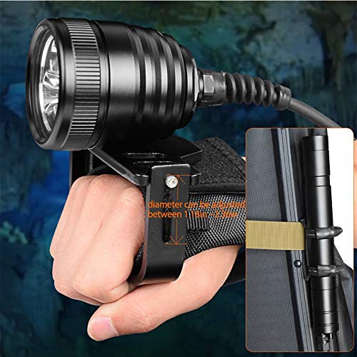 DF06 3000LM Professional Scuba Diving Flashlight - 3 LED Underwater Torch with 1.2M Cable for Cave & Deep Diving up to 492ft/150M (Batteries Not Included) | Perfect for Night Diving, Wreck Exploration & Technical Diving Adventures