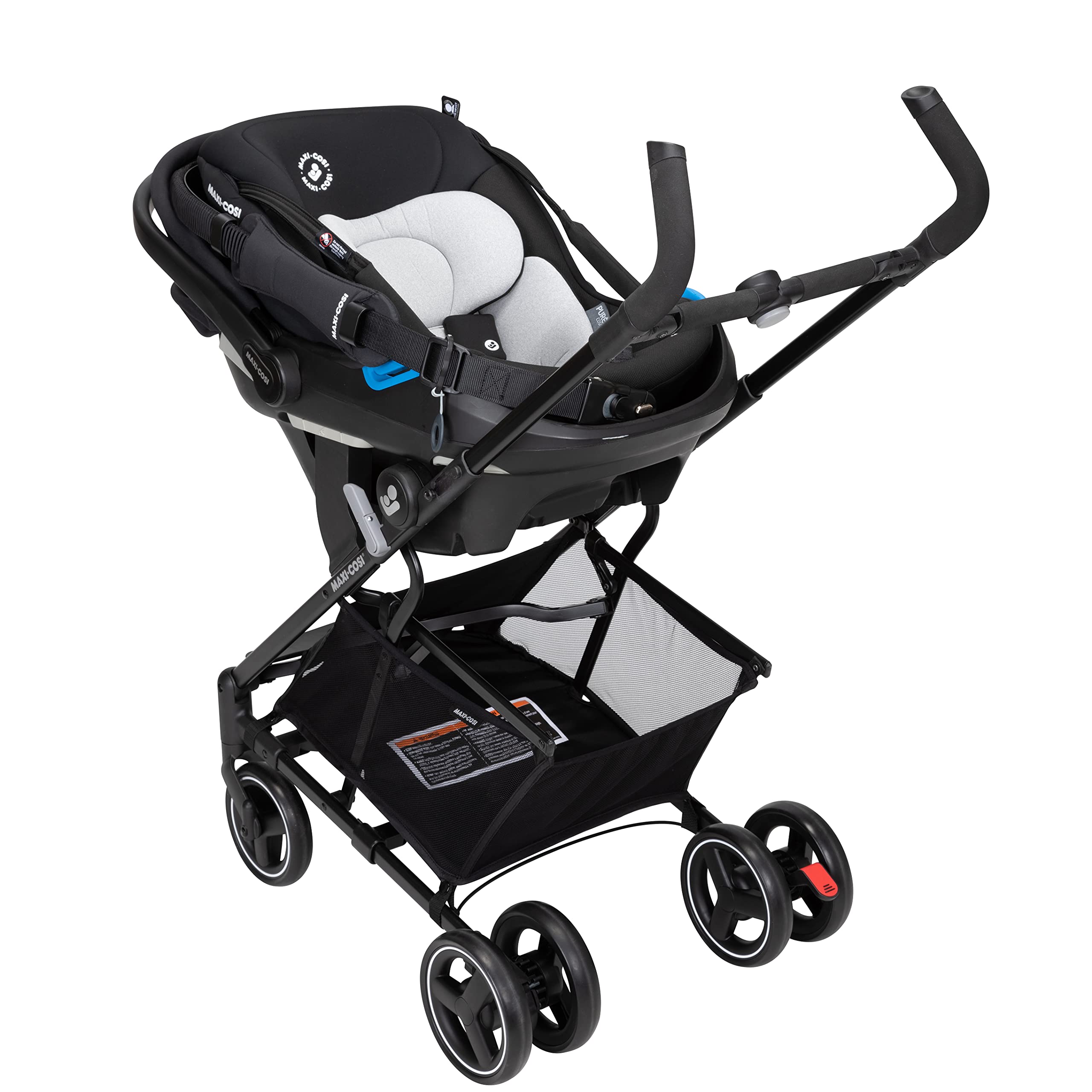 Maxi-Cosi Maxi-Taxi Xt Baby Stroller & Car Seat Caddy - Ultra Compact Travel System with Large Storage Basket, Black | Perfect for Newborns, Travel, Shopping & Everyday Use