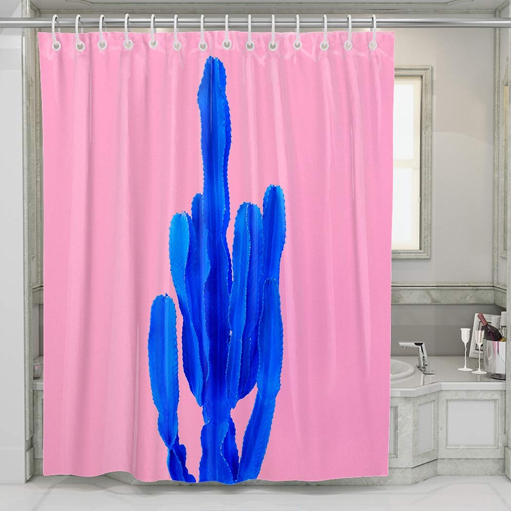 KELEMO Cactus Shower Curtain - Minimalist Bathroom Decor 66x72 Inches, Waterproof Polyester Fabric for Bath & Shower - Perfect for Boho, Modern & Tropical Bathroom Themes