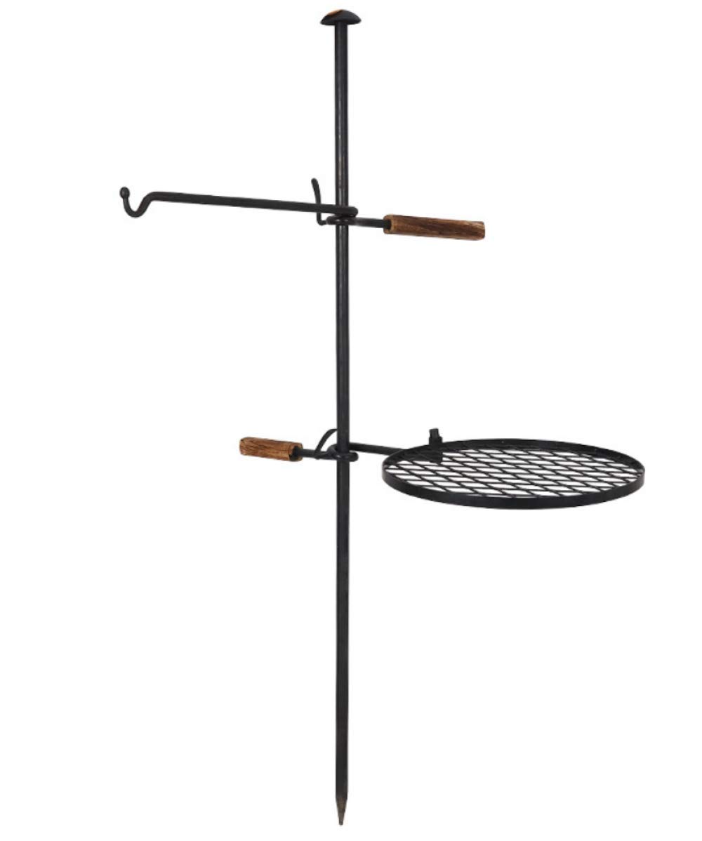 Zhouye Cast Iron Fire Pit Grill - Adjustable Outdoor BBQ Grill for Camping, Backyard, and Patio - Heavy Duty Firepit for Grilling, Roasting, and Bonfires