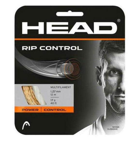 Head RIP Control 17/1.25 Natural Tennis String - Premium Polyester Tennis Racket String for Enhanced Spin & Control - Perfect for Competitive Play & Training Sessions