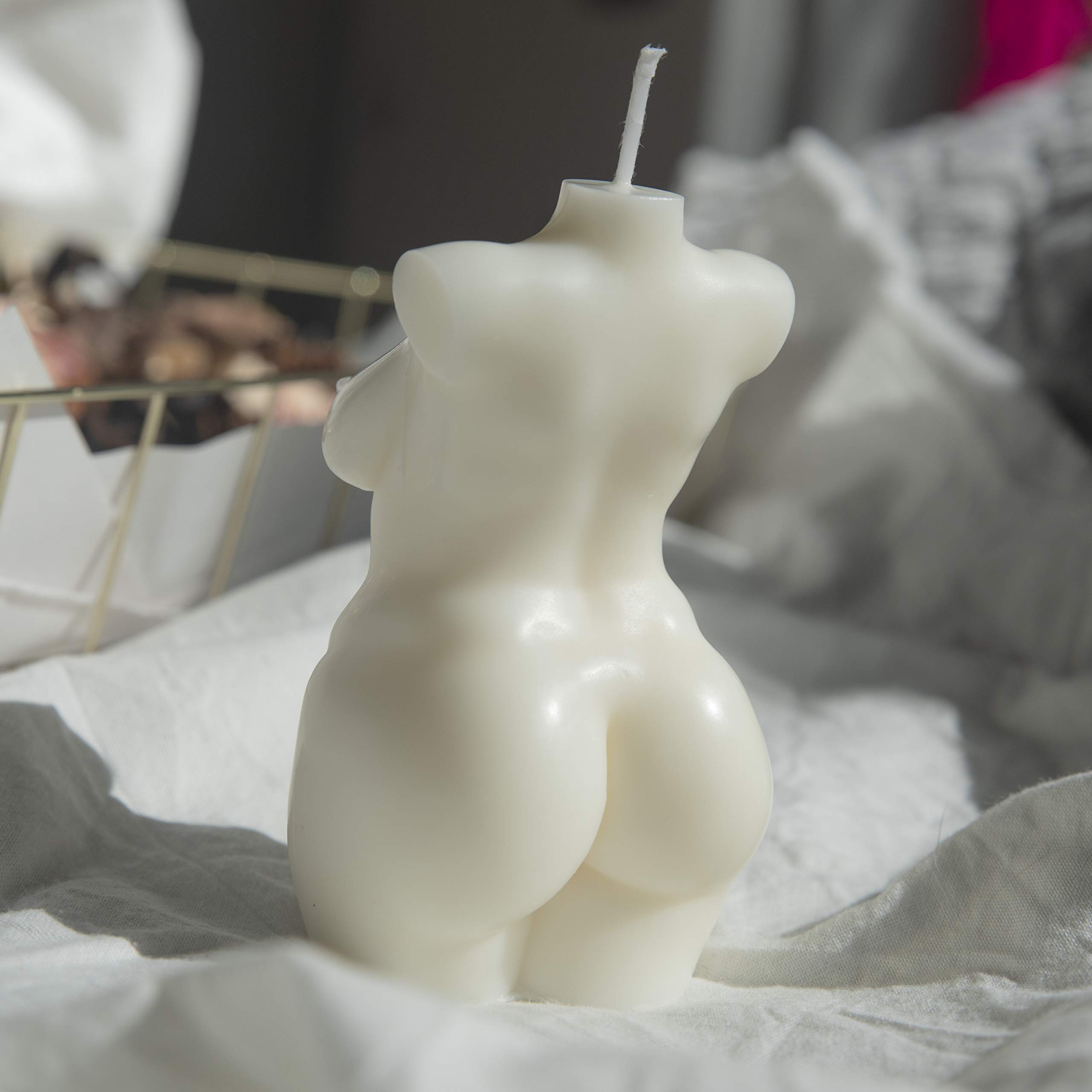Handmade in USA Soy Wax Scented Candle - Mango Coconut Milk Fragrance | Curvy Female Goddess Torso Design | Feminist Home Decor & Gift Idea for Spa, Meditation, Yoga, and Romantic Ambiance