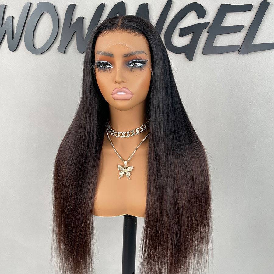 WOWANGEL Ombre Silky Straight 13x6 Skinlike Real HD Lace Front Wig - Natural Looking Human Hair Wig for Daily Wear & Special Occasions