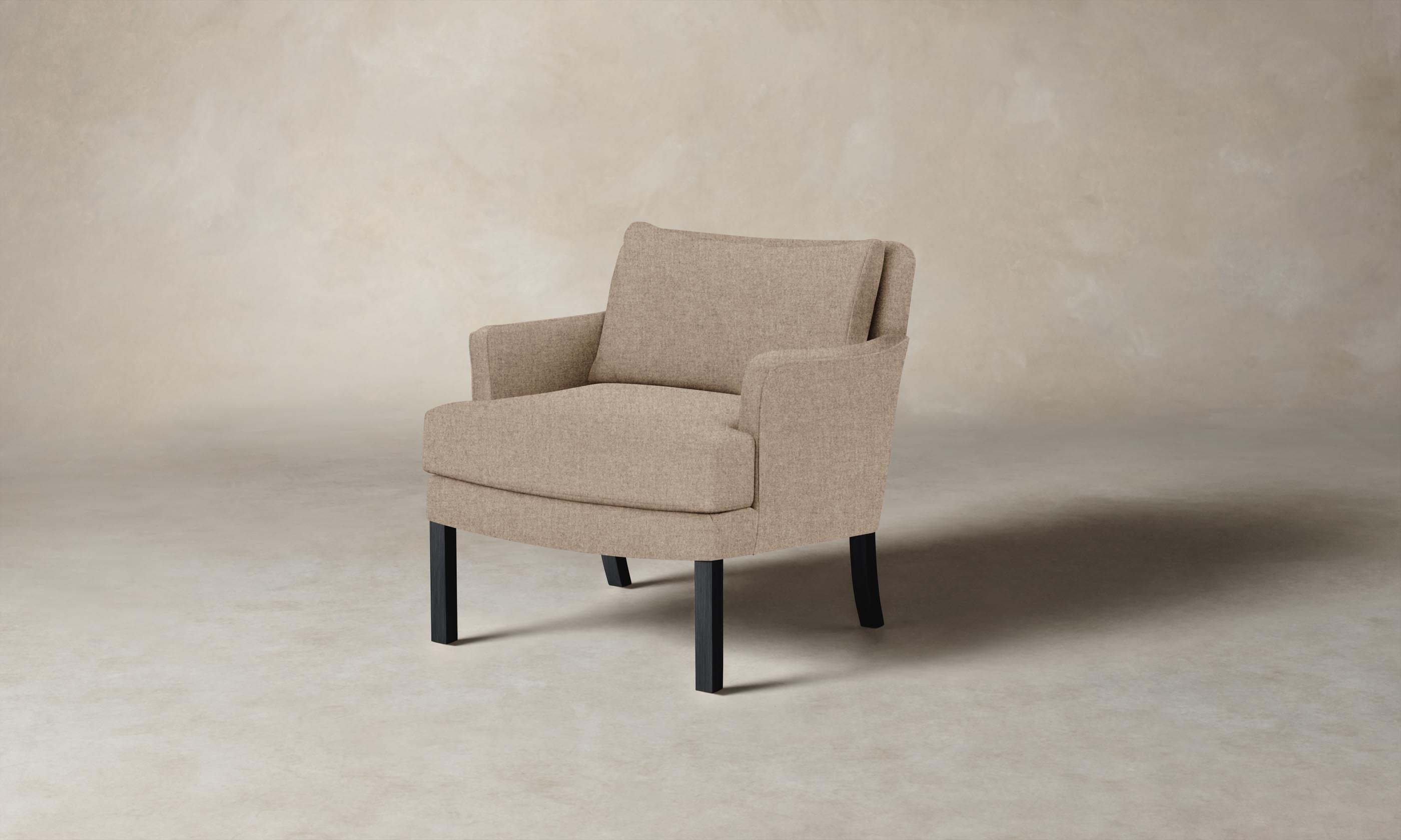 Premium Italian Brushed Wool Fox Fur Accent Chair - The Kaye Chair for Living Room, Bedroom & Office Decor