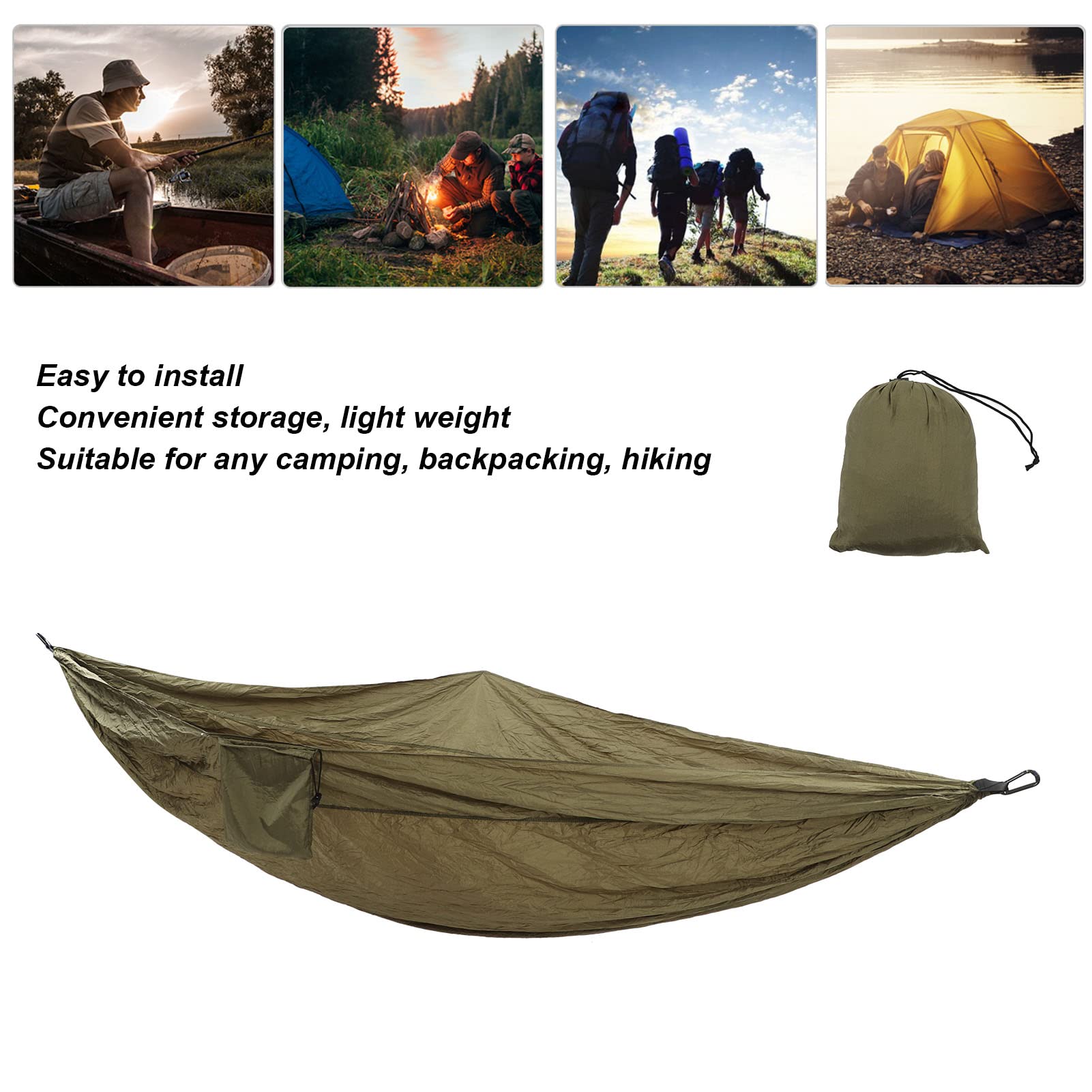 CHICIRIS Lightweight Portable Camping Hammock - Outdoor Swing for Backpacking, Hiking & Travel - Perfect for Camping, Beach, Backyard & Patio Relaxation