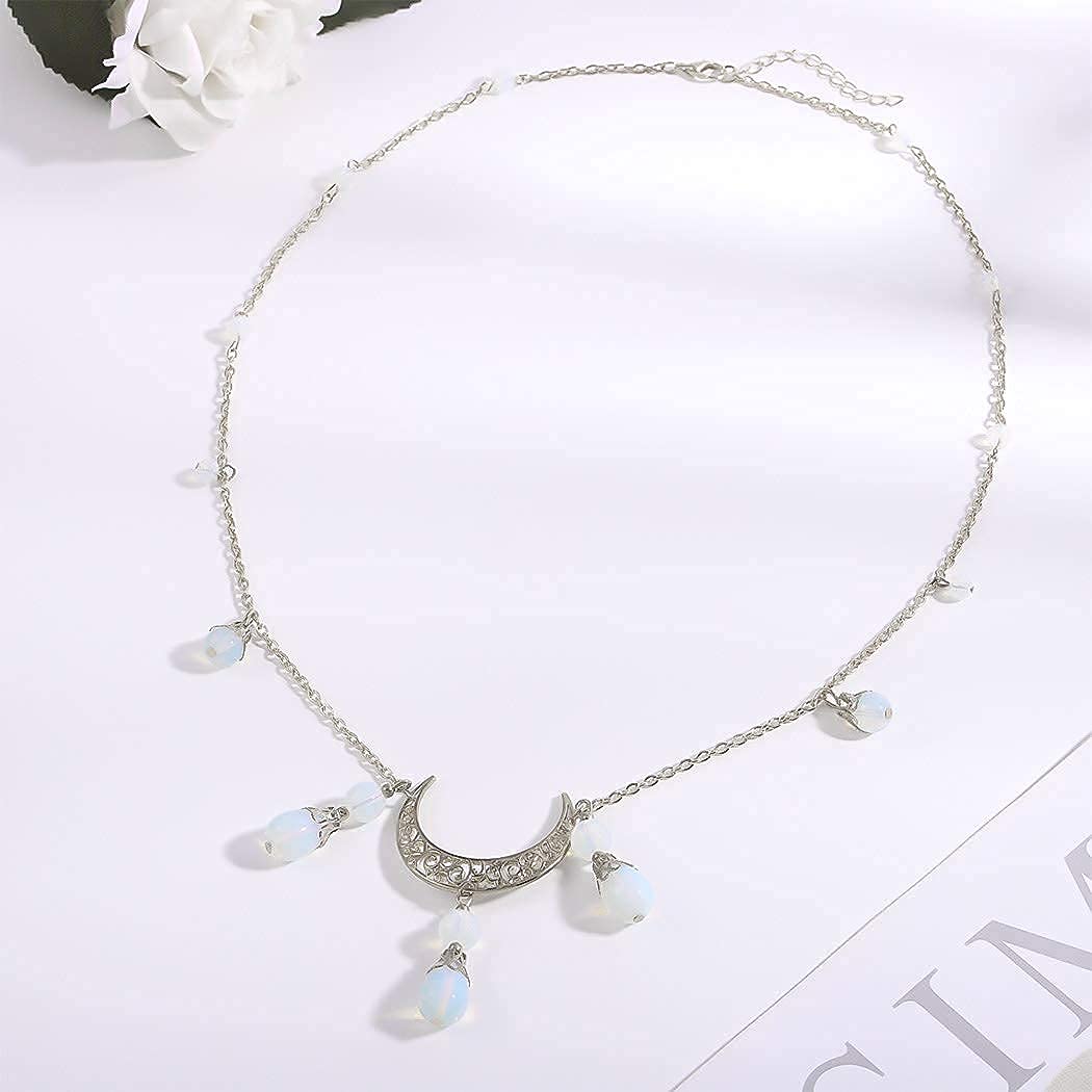 Boho Crystal Moon Head Chain - Silver Crescent Tassel Forehead Jewelry for Women & Teens | Festival Hair Accessories, Halloween Costume, Music Festival, Bridal Headpiece, Party Wear