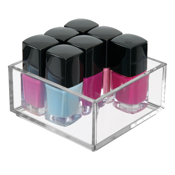 Clarity Drawer Organizer 4 x 4 x 2 Inches - Clear Plastic Storage Box for Jewelry, Office Supplies & Small Items - Perfect for Home, Office & Travel Organization