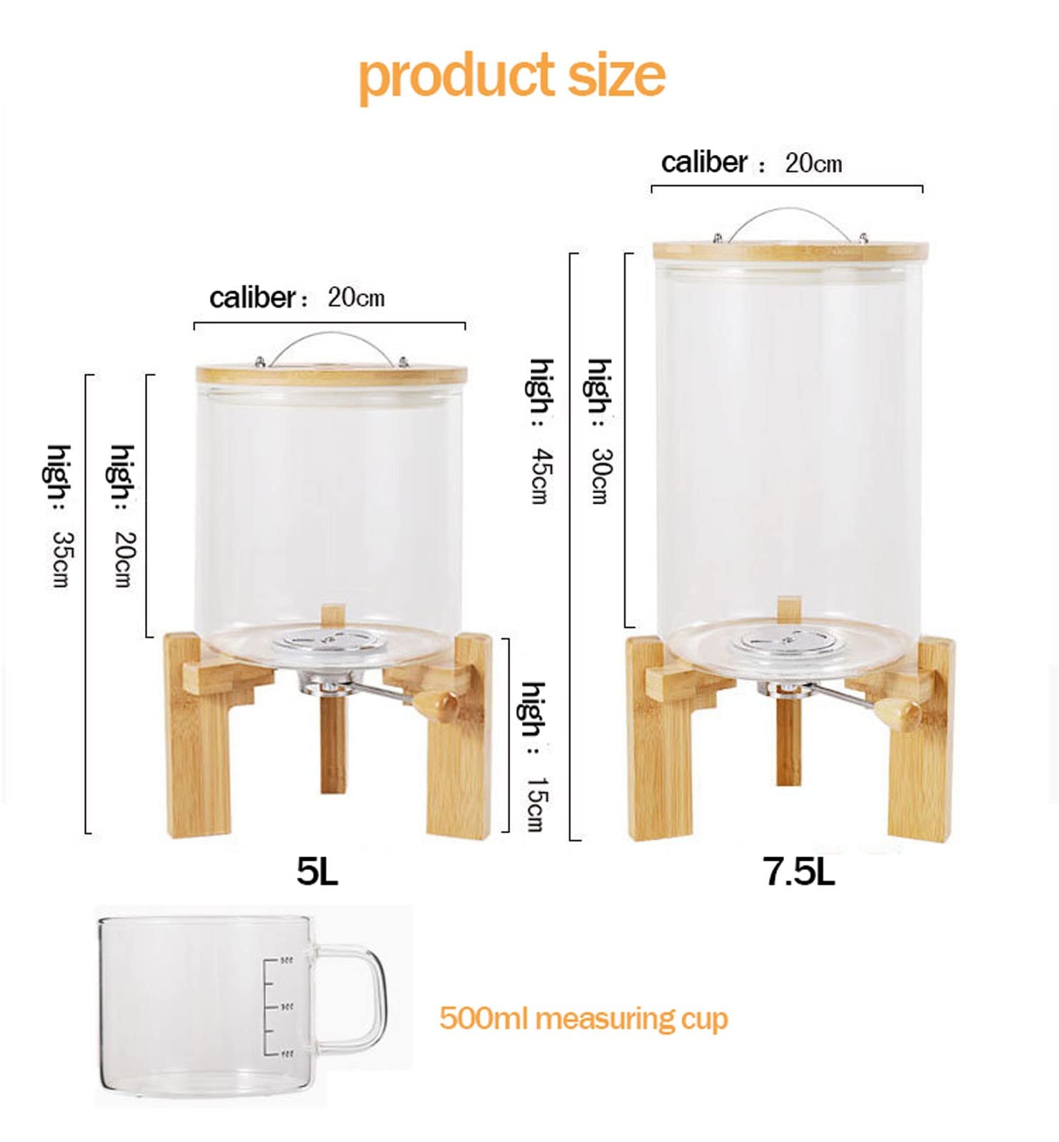 YYZYL 5L/7.5L Airtight Cereal & Rice Dispenser - Countertop Food Storage Container for Grains, Beans, Flour - Keep Dry & Fresh - Perfect for Kitchen, Pantry Organization & Bulk Food Storage