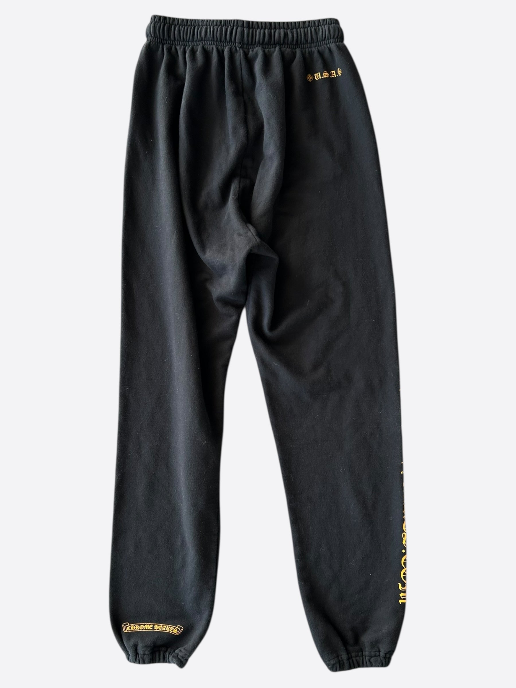 Chrome Hearts Black & Yellow Horseshoe Logo Sweatpants - Online Exclusive | Stylish Lounge & Streetwear for Men & Women