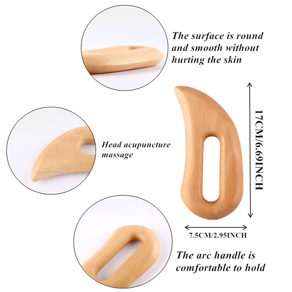 Professional Wooden Gua Sha Tools for Lymphatic Drainage & Body Shaping - Natural Wood Therapy Massage Tool for Full Body Pain Relief - Perfect for Facial Care, Muscle Relaxation & Spa Treatments