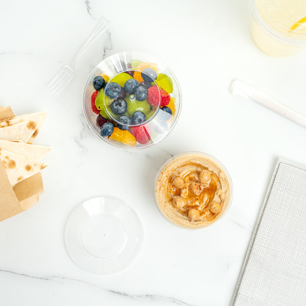 4 oz Clear Plastic Deli Containers with Lids - 3.25